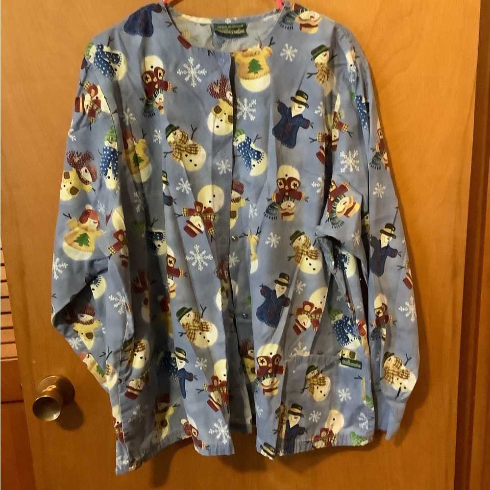 2XL snowman scrub jacket